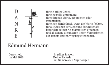 Todesanzeige von Edmund Hermann von merkurtz