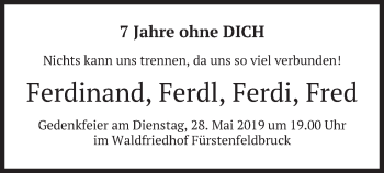 Todesanzeige von Ferdinand  von merkurtz