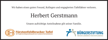 Todesanzeige von Herbert Gerstmann von merkurtz