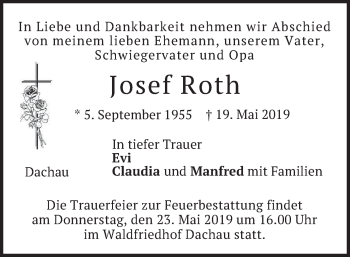 Todesanzeige von Josef Roth von merkurtz