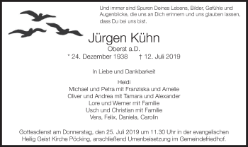 Todesanzeige von Jürgen Kühn von merkurtz