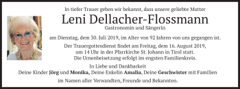 Todesanzeige von Leni Dellacher-Flossmann von merkurtz