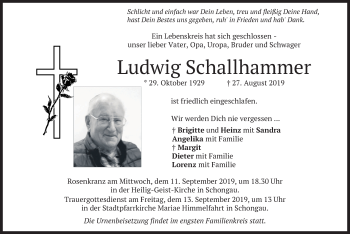Todesanzeige von Ludwig Schallhammer von merkurtz