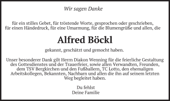Todesanzeige von Alfred Böckl von merkurtz