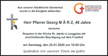 Todesanzeige von Georg März von merkurtz