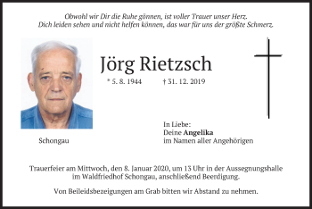 Todesanzeige von Jörg Rietzsch von merkurtz