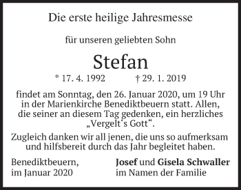 Todesanzeige von Stefan  von merkurtz