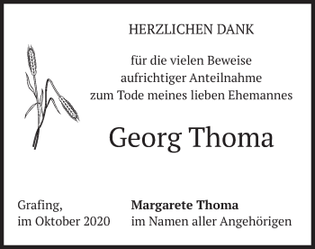 Todesanzeige von Georg Thoma von merkurtz