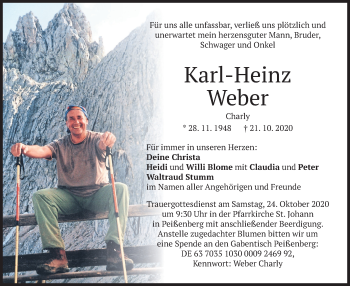 Todesanzeige von Karl-Heinz Weber von merkurtz