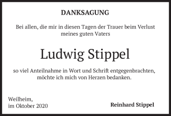 Todesanzeige von Ludwig Stippel von merkurtz