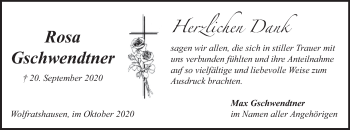 Todesanzeige von Rosa Gschwendtner von merkurtz