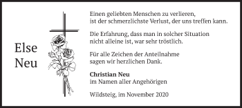 Todesanzeige von Else Neu von merkurtz