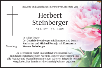 Todesanzeige von Herbert Steinberger von merkurtz