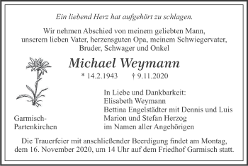 Todesanzeige von Michael Weymann von merkurtz