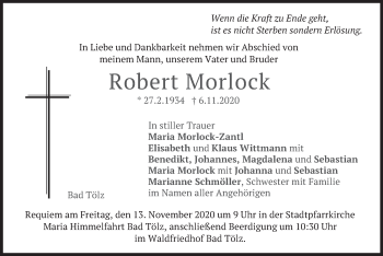 Todesanzeige von Robert Morlock von merkurtz