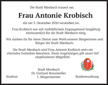 Todesanzeige von Antonie Krobisch von merkurtz