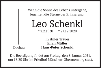 Todesanzeige von Leo Schenkl von merkurtz