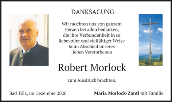 Todesanzeige von Robert Morlock von merkurtz