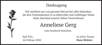 Todesanzeige von Anneliese Gerg von merkurtz