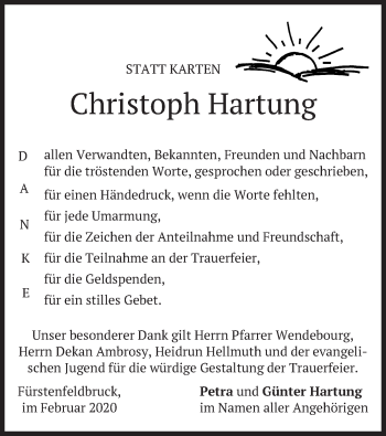 Todesanzeige von Christoph Hartung von merkurtz