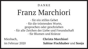 Todesanzeige von Franz Marchiori von merkurtz