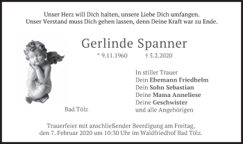 Todesanzeige von Gerlinde Spanner von merkurtz