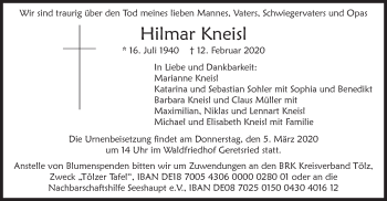 Todesanzeige von Hilmar Kneisl von merkurtz