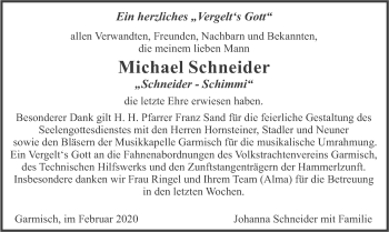 Todesanzeige von Michael Schneider von merkurtz