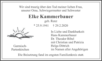 Todesanzeige von Elke Kammerbauer von merkurtz