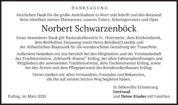Todesanzeige von Norbert Schwarzenböck von merkurtz