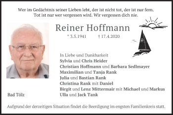 Todesanzeige von Reiner Hoffmann von merkurtz
