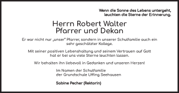 Todesanzeige von Robert Walter von merkurtz