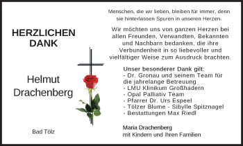 Todesanzeige von Helmut Drachenberg von merkurtz