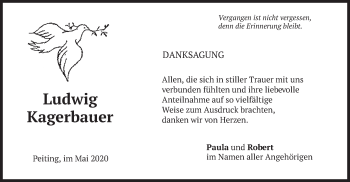 Todesanzeige von Ludwig Kagerbauer von merkurtz
