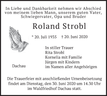Todesanzeige von Roland Strobl von merkurtz
