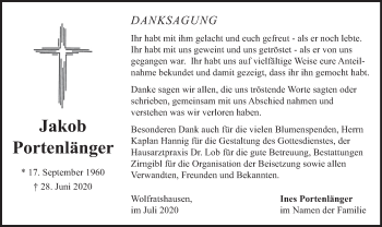 Todesanzeige von Jakob Portenlänger von merkurtz