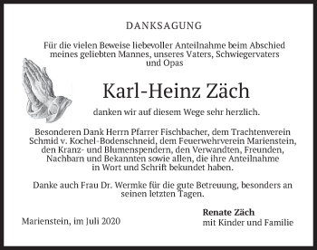 Todesanzeige von Karl-Heinz Zäch von merkurtz