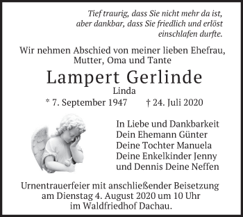 Todesanzeige von Lampert Gerlinde von merkurtz