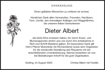 Todesanzeige von Dieter Albert von merkurtz