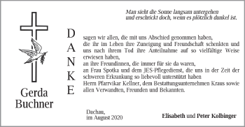 Todesanzeige von Gerda Buchner von merkurtz