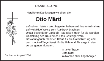 Todesanzeige von Otto Märtl von merkurtz
