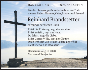 Todesanzeige von Reinhard Brandstetter von merkurtz