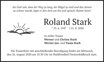 Todesanzeige von Roland Stark von merkurtz