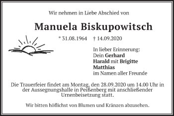 Todesanzeige von Manuela Biskupowitsch von merkurtz