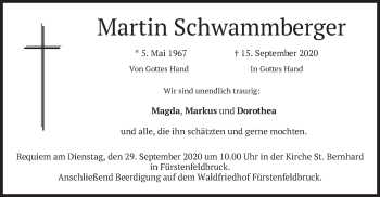 Todesanzeige von Martin Schwammberger von merkurtz