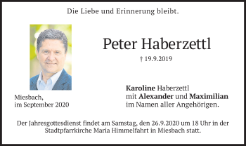 Todesanzeige von Peter Haberzettl von merkurtz