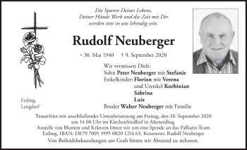 Todesanzeige von Rudolf Neuberger von merkurtz