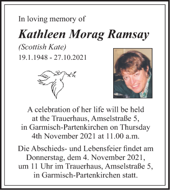 Todesanzeige von Kathleen Morag Ramsay von merkurtz