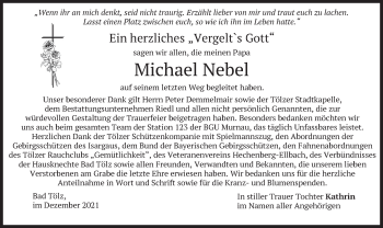 Todesanzeige von Michael Nebel von merkurtz