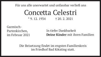 Todesanzeige von Concetta Celestri von merkurtz